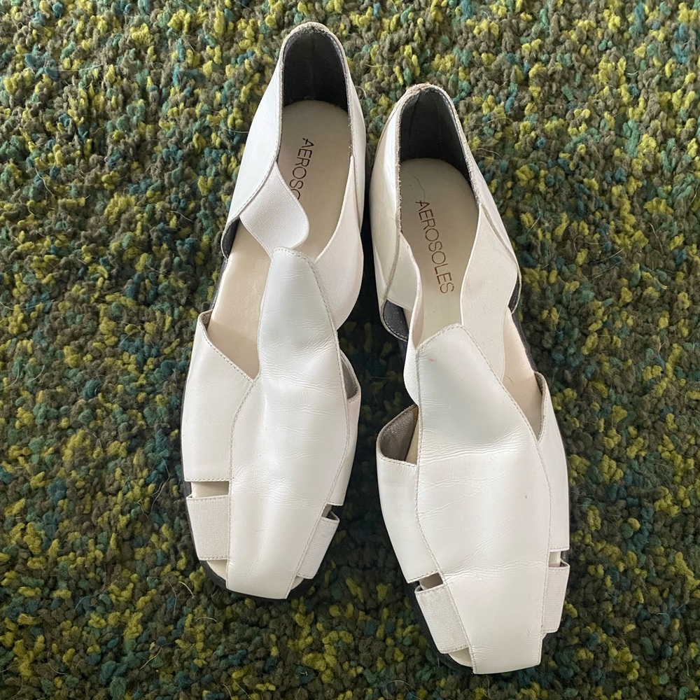 Aerosoles white sandals